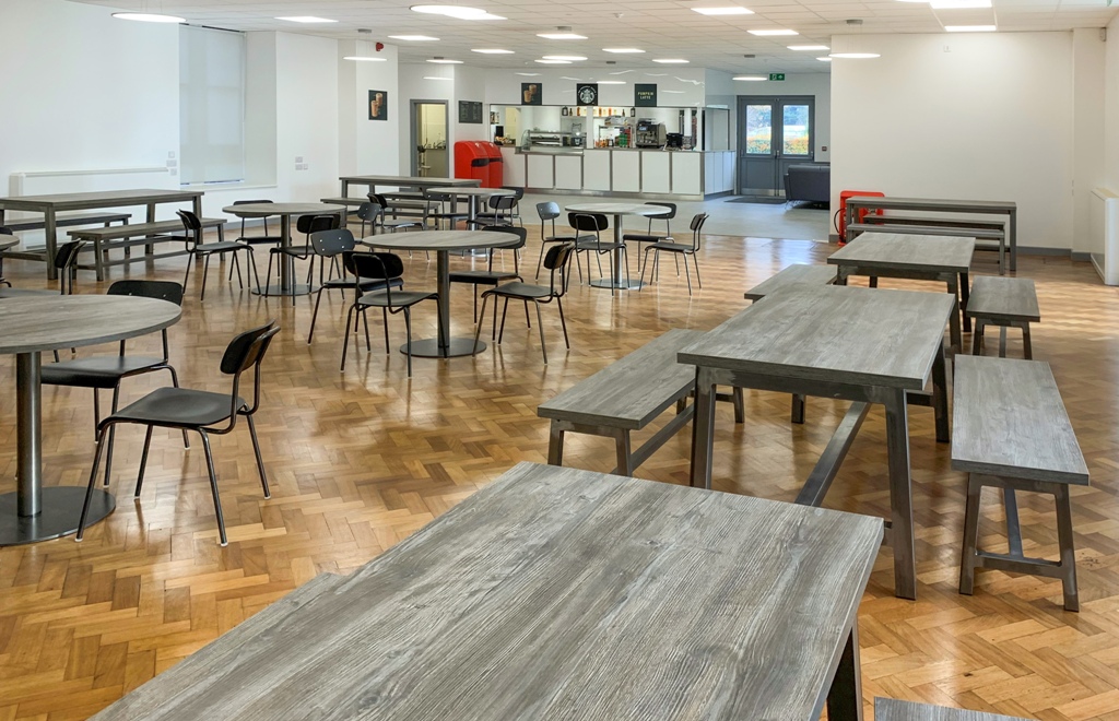 Nescot college canteen tables and chairs 